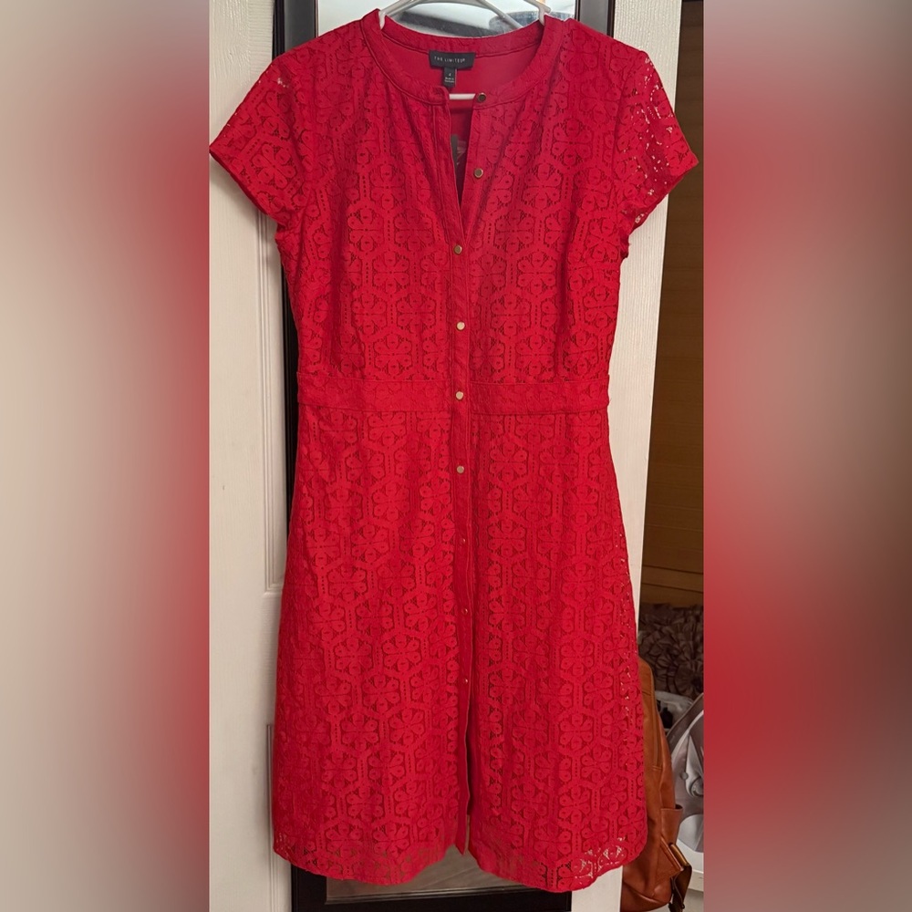 The Limited Vibrant Red Midi Dress